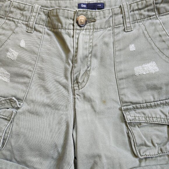 Gap Summer 2010 Olive Green Distressed Cargo Shorts Size 4 vintage 2000s y2k - Picture 16 of 16